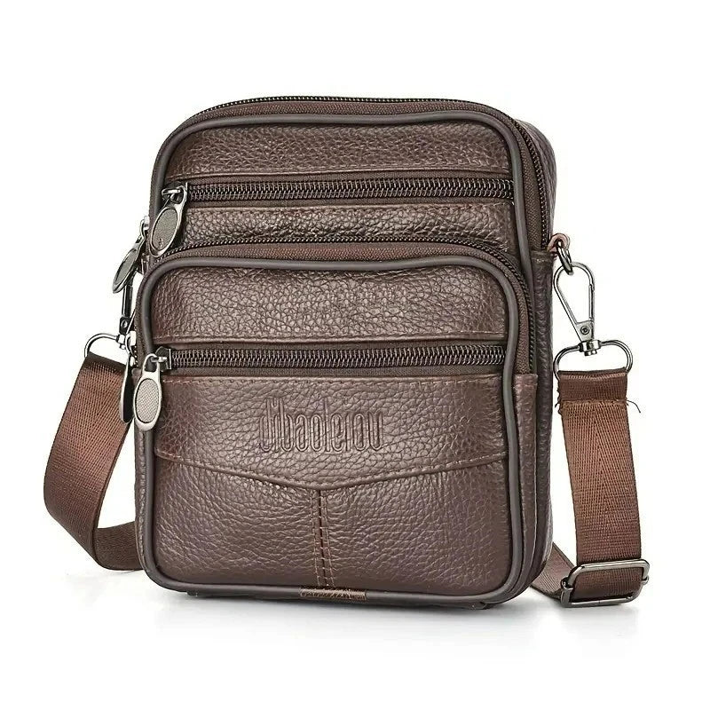 Men's Genuine Leather Crossbody Shoulder Bag Business Messenger Handbag