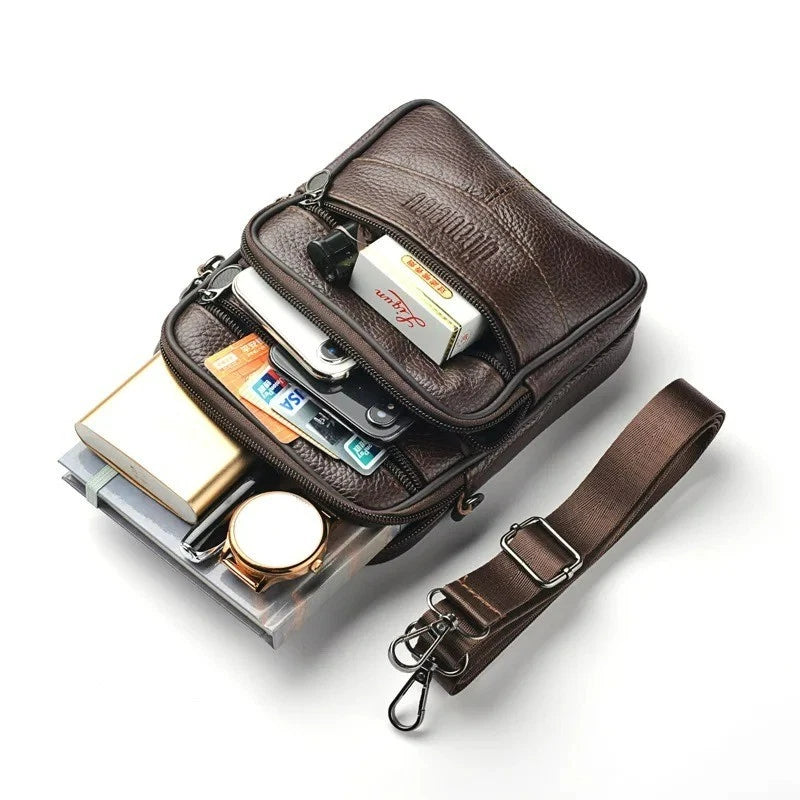 Men's Genuine Leather Crossbody Shoulder Bag Business Messenger Handbag